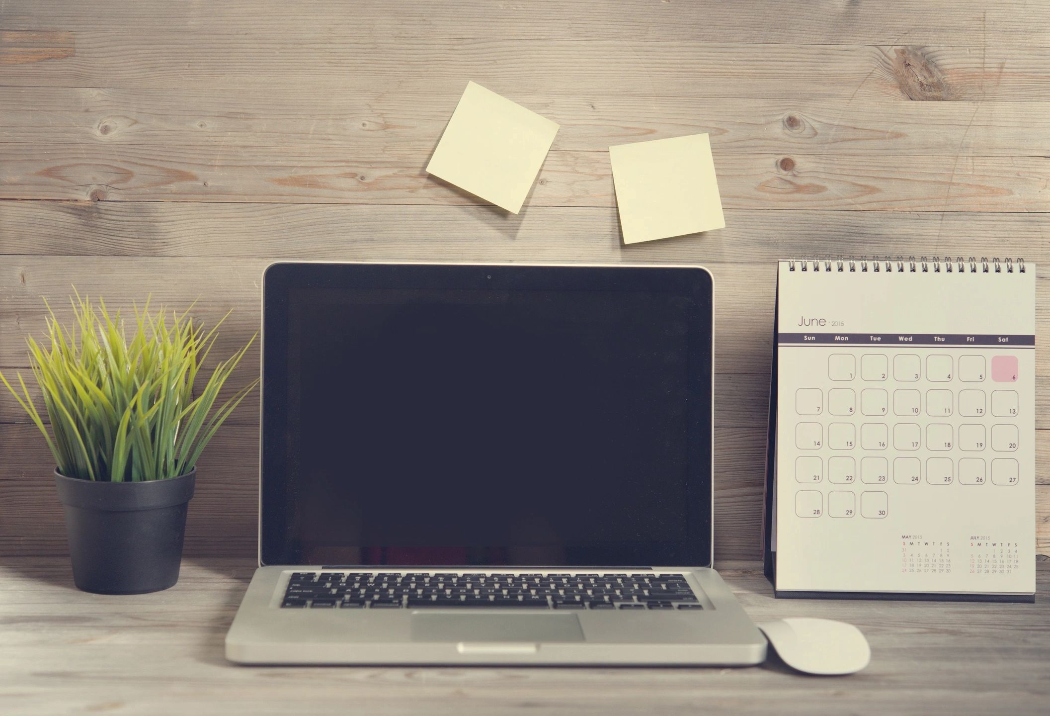 Clean desktop workspace and calendar